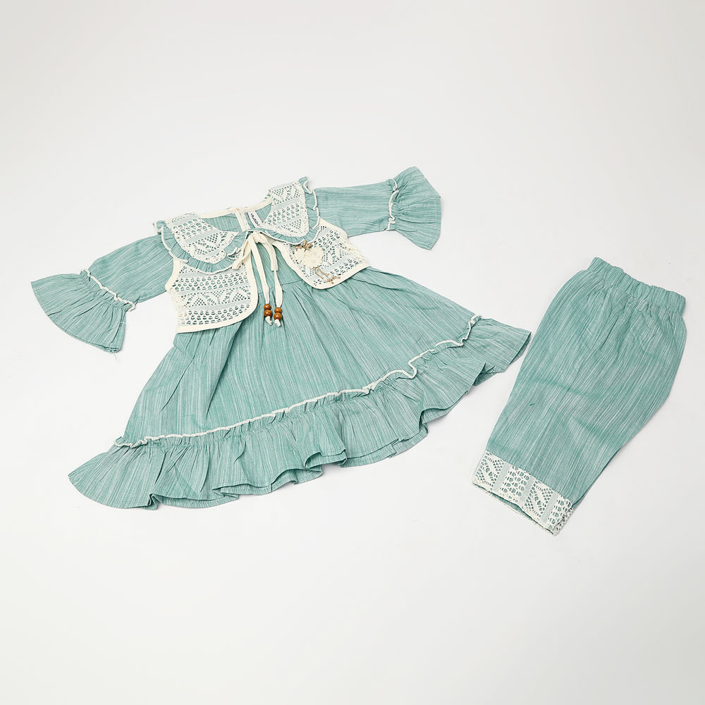 Girls Shalwar Suits - Green, Girls Shalwar Kameez, Chase Value, Chase Value