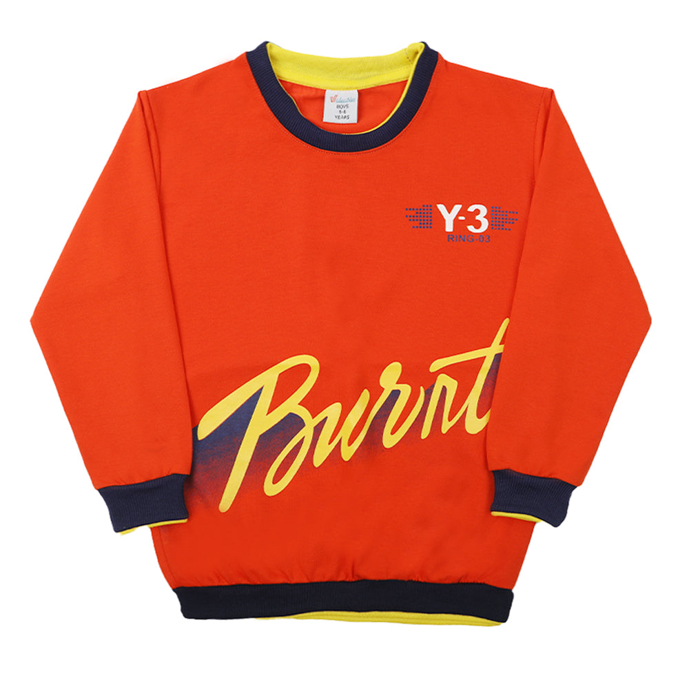 Boys Full Sleeves SweatShirt - Orange, Boys Hoodies & Sweat Shirts, Chase Value, Chase Value