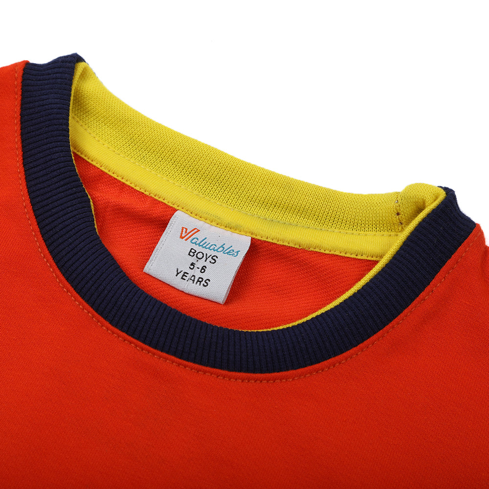 Boys Full Sleeves SweatShirt - Orange, Boys Hoodies & Sweat Shirts, Chase Value, Chase Value