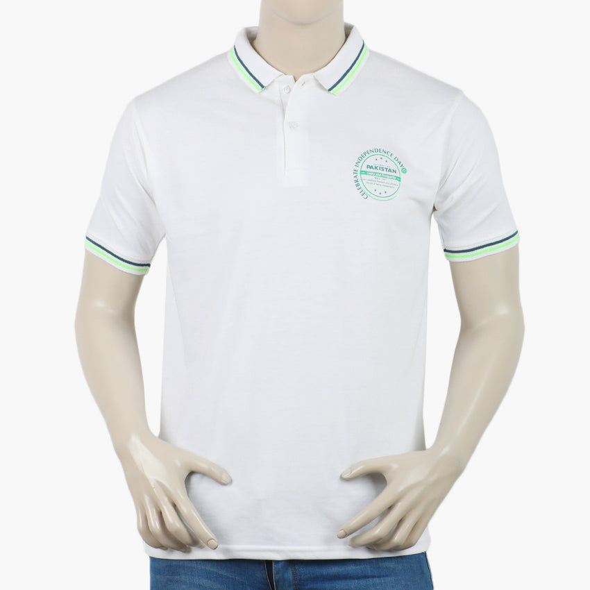 Eminent Men's Azadi Half Sleeves Polo T-Shirt - White