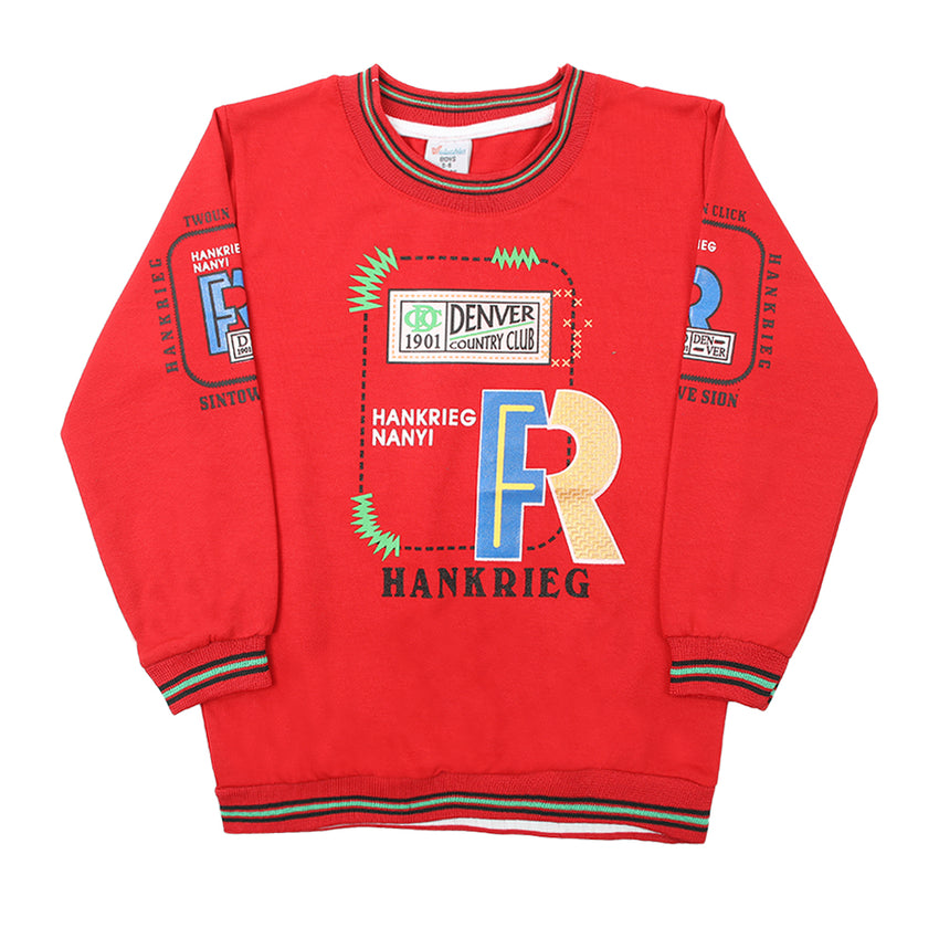 Boys Full Sleeves SweatShirt - Red