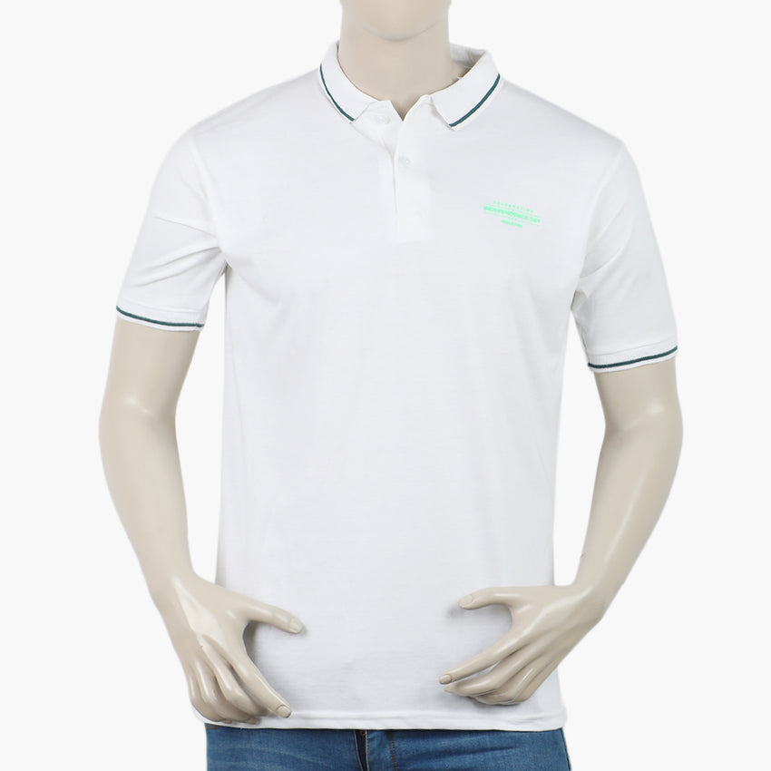 Eminent Men's Azadi Half Sleeves Polo T-Shirt - White