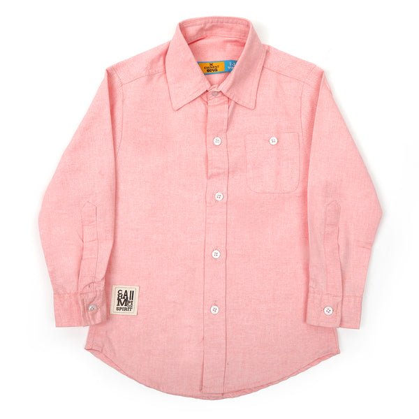 Eminent Boys Casual Chambray Shirt - Peach