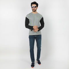 Eminent Men's Round Neck Full Sleeves T-Shirt - Frost Grey