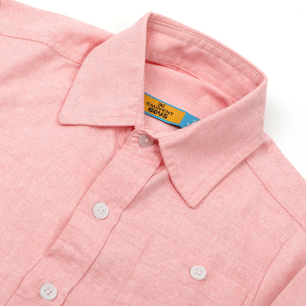 Eminent Boys Casual Chambray Shirt - Peach