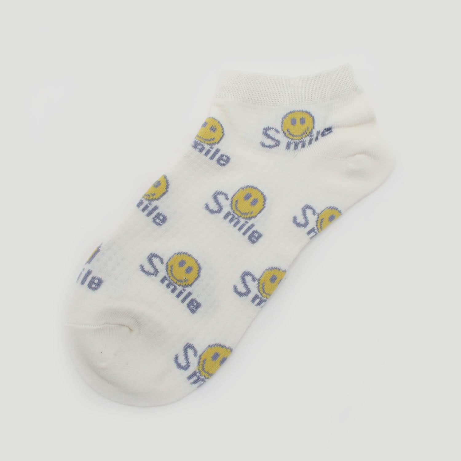 Women's Ankle Print Socks - Off White, Women Socks Stocking & Gloves, Chase Value, Chase Value