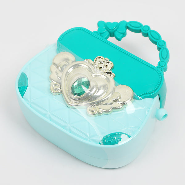 Jewellery Handbag with Light & Music Toy - Cyan, Kids Bags, Chase Value, Chase Value