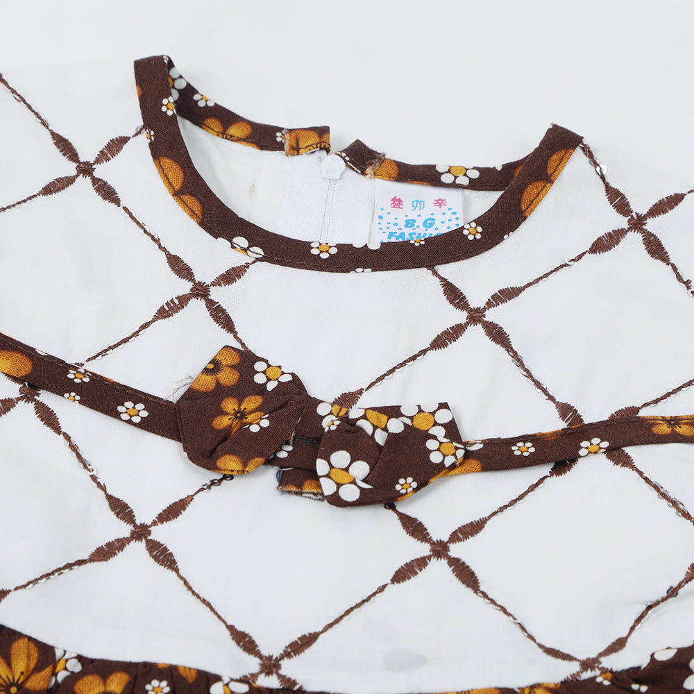 Newborn Girls Half Sleeves Suit - Brown, Newborn Girls Sets & Suits, Chase Value, Chase Value