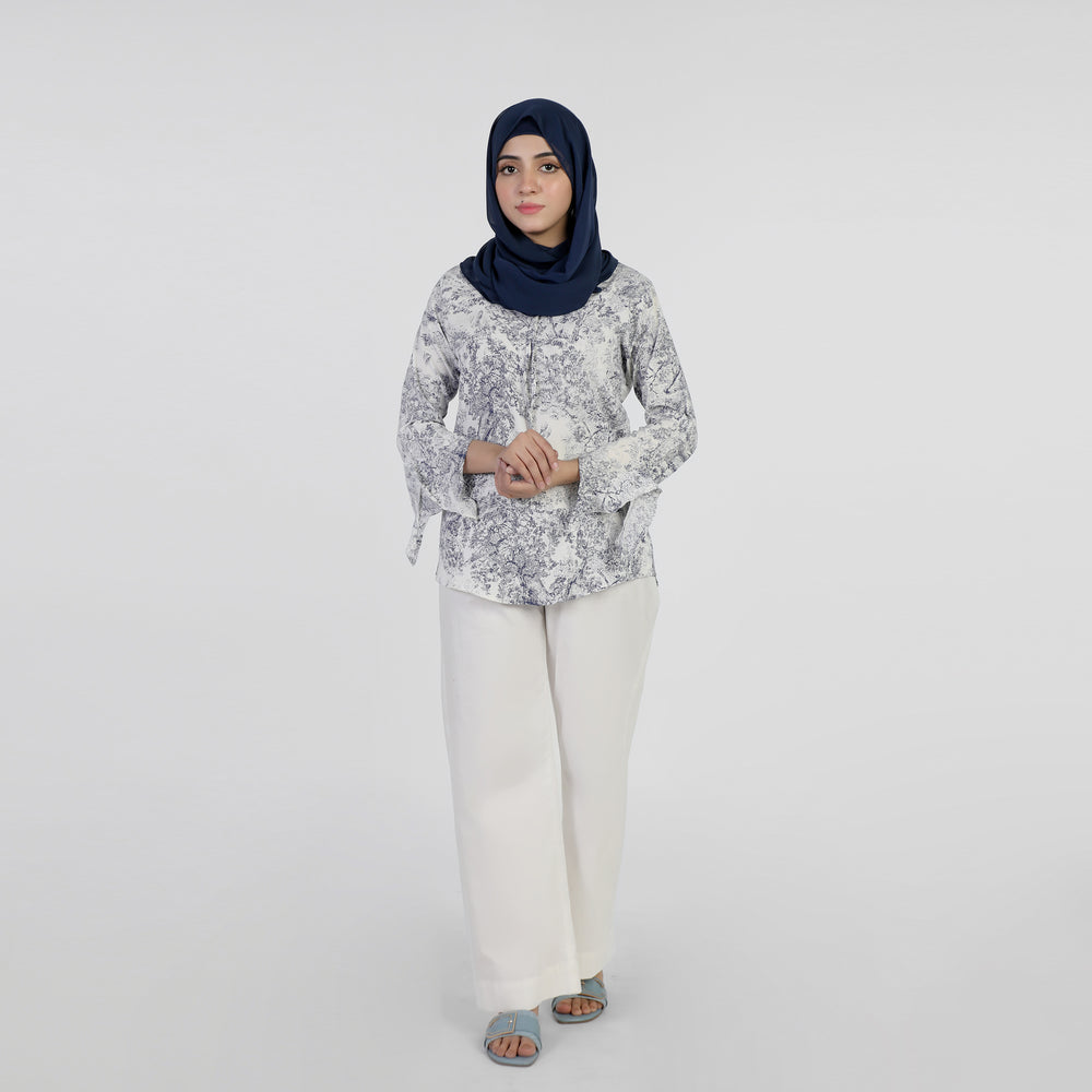 Women's Printed Western Top - White, Women T-Shirts & Tops, Chase Value, Chase Value