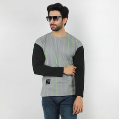 Eminent Men's Round Neck Full Sleeves T-Shirt - Frost Grey