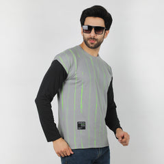 Eminent Men's Round Neck Full Sleeves T-Shirt - Frost Grey