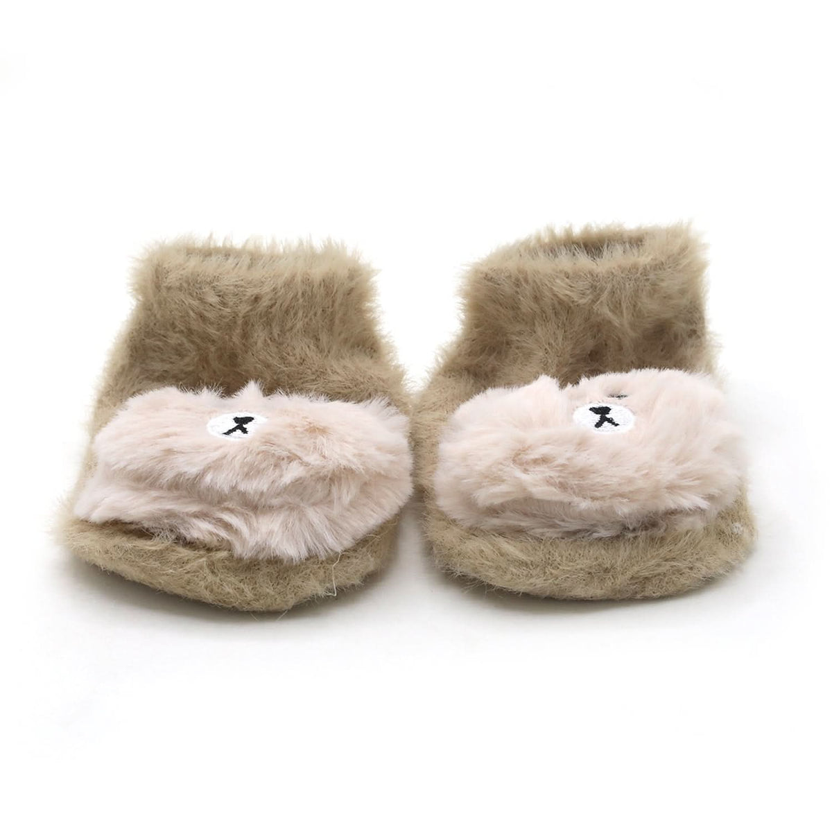 Newborn Fur Silicon Socks - Light Brown, Newborn Caps, Shoes & Socks, Chase Value, Chase Value
