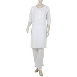 Women's Embroidered 2Pcs Semi Suit For Independence Day - White, Women Shalwar Suits, Chase Value, Chase Value