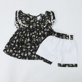 Newborn Girls Half Sleeves Suit - Black, Newborn Girls Sets & Suits, Chase Value, Chase Value