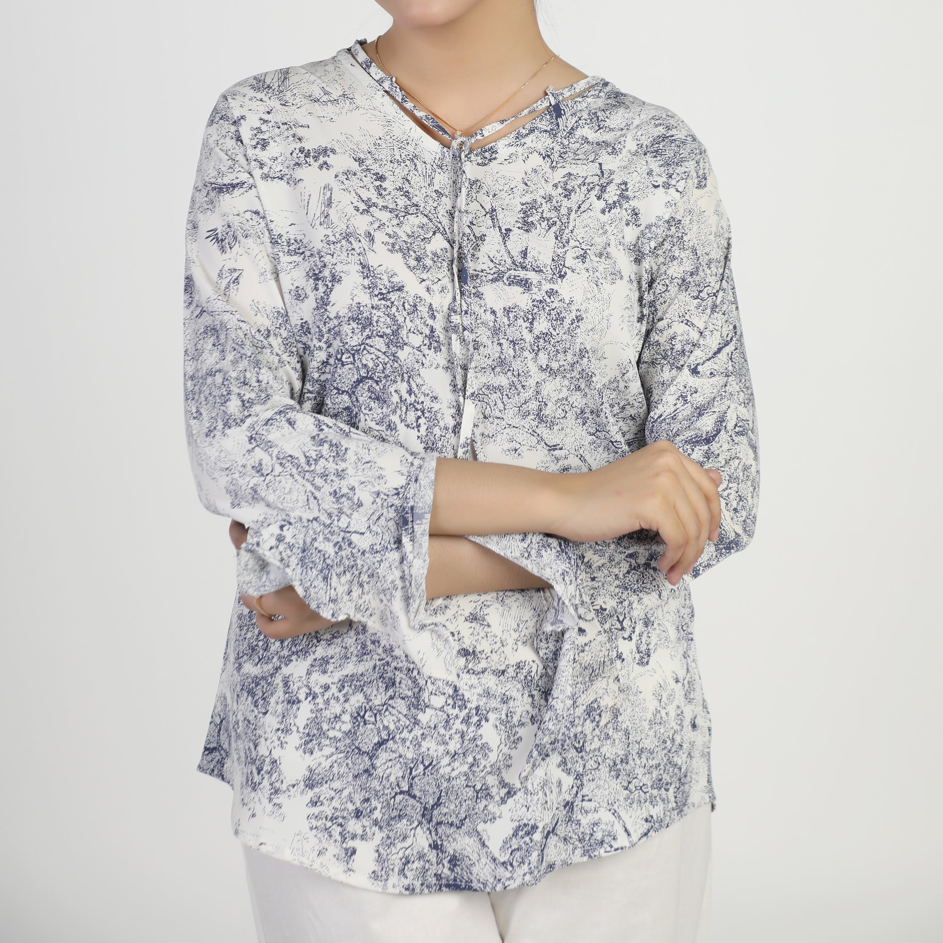 Women's Printed Western Top - White, Women T-Shirts & Tops, Chase Value, Chase Value