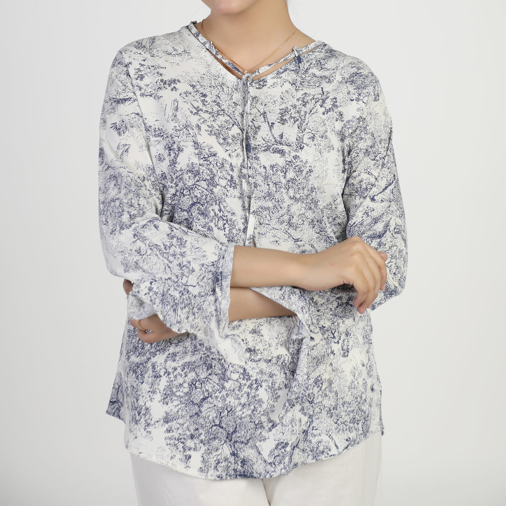 Women's Printed Western Top - White, Women T-Shirts & Tops, Chase Value, Chase Value