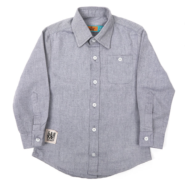 Eminent Boys Casual Chambray Shirt - Grey