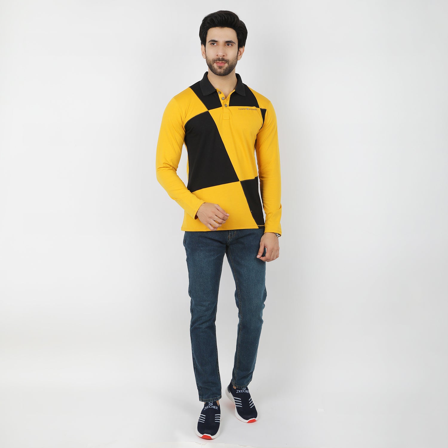 Men's Full Sleeves Polo T-Shirt - Mustard, Men's T-Shirts & Polos, Chase Value, Chase Value