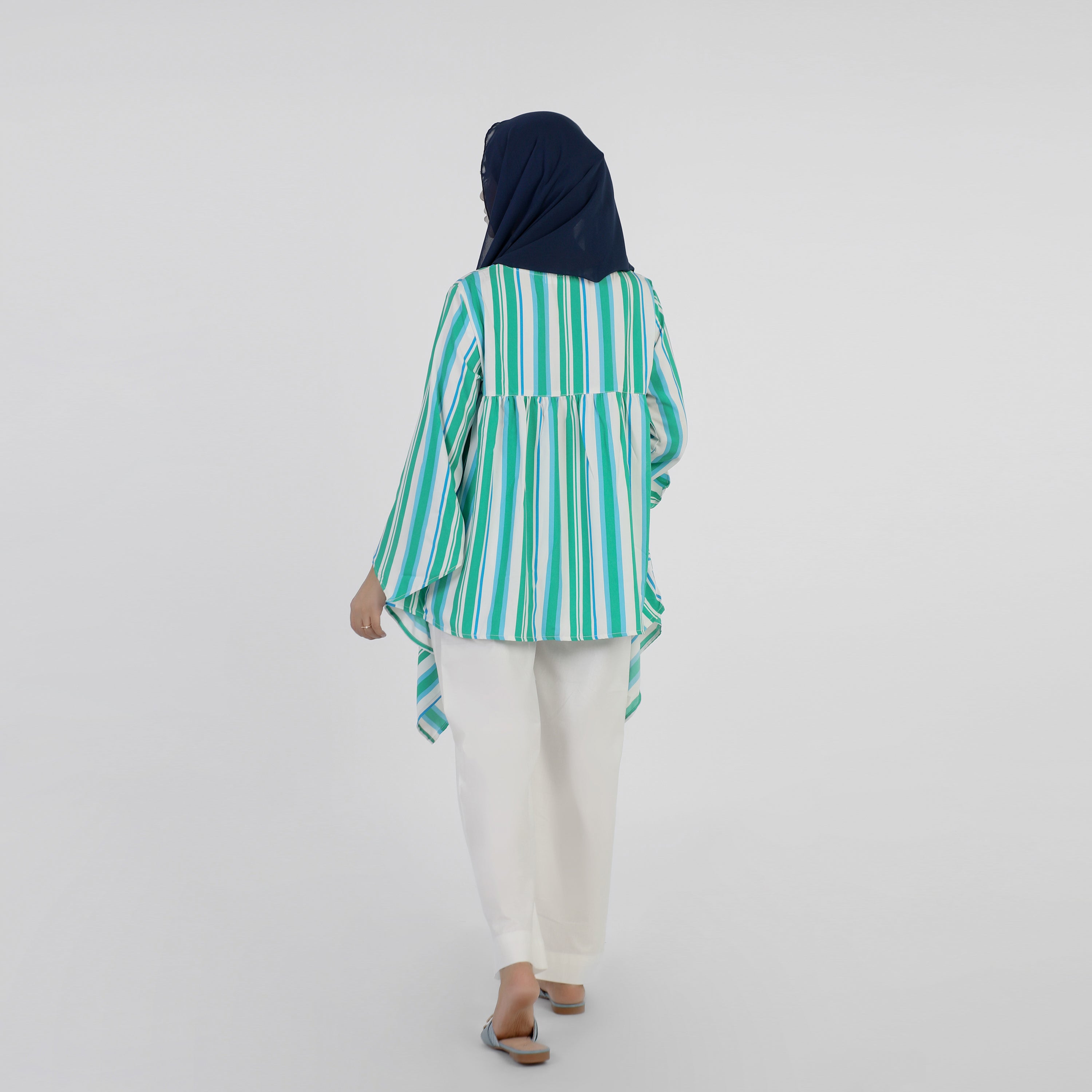 Women's Stripe Printed Western Top - Green, Women T-Shirts & Tops, Chase Value, Chase Value