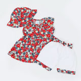 Newborn Girls Half Sleeves Suit - Red, Newborn Girls Sets & Suits, Chase Value, Chase Value