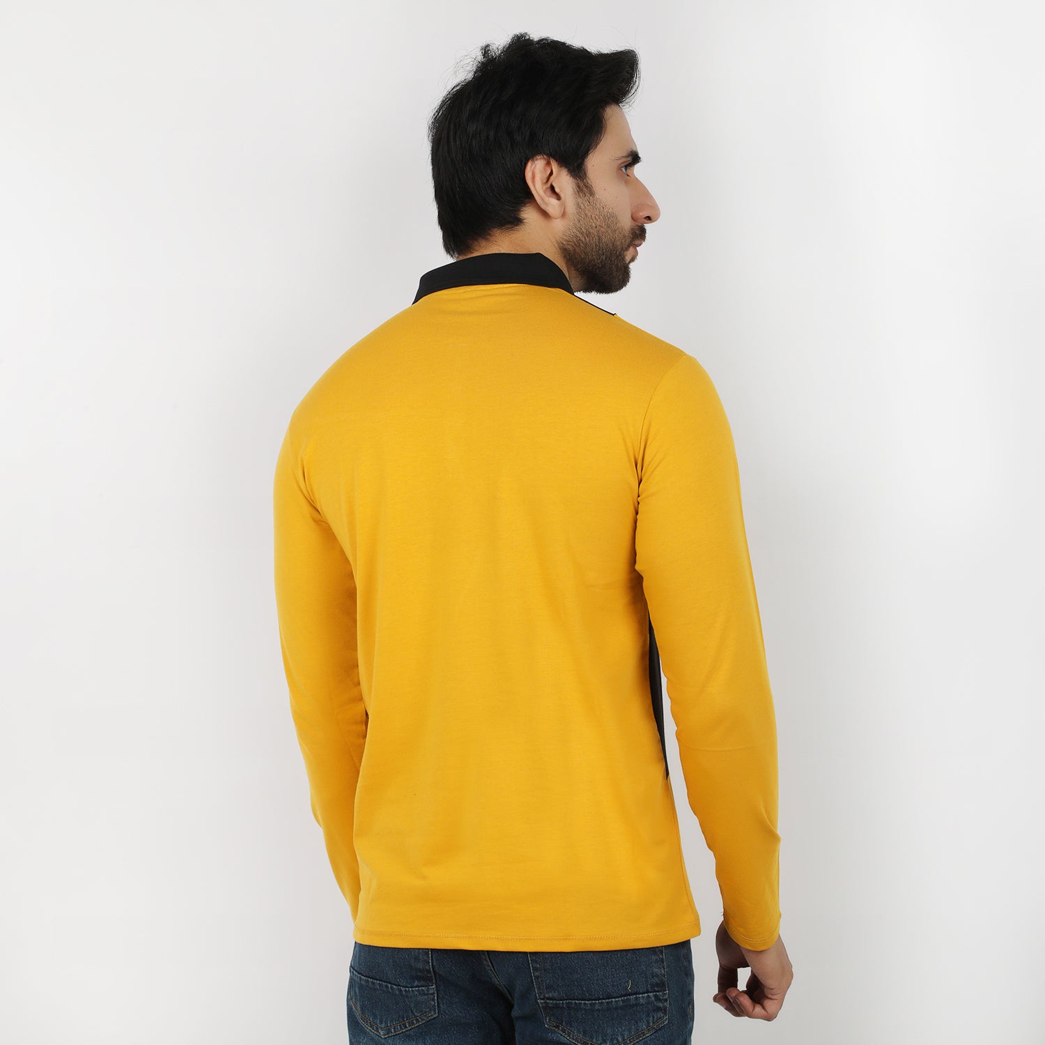 Men's Full Sleeves Polo T-Shirt - Mustard, Men's T-Shirts & Polos, Chase Value, Chase Value