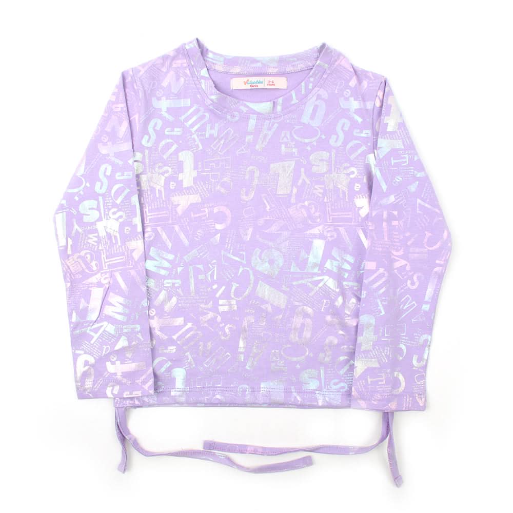 Girls Full Sleeves T-Shirt - Purple, Girls T-Shirts, Chase Value, Chase Value