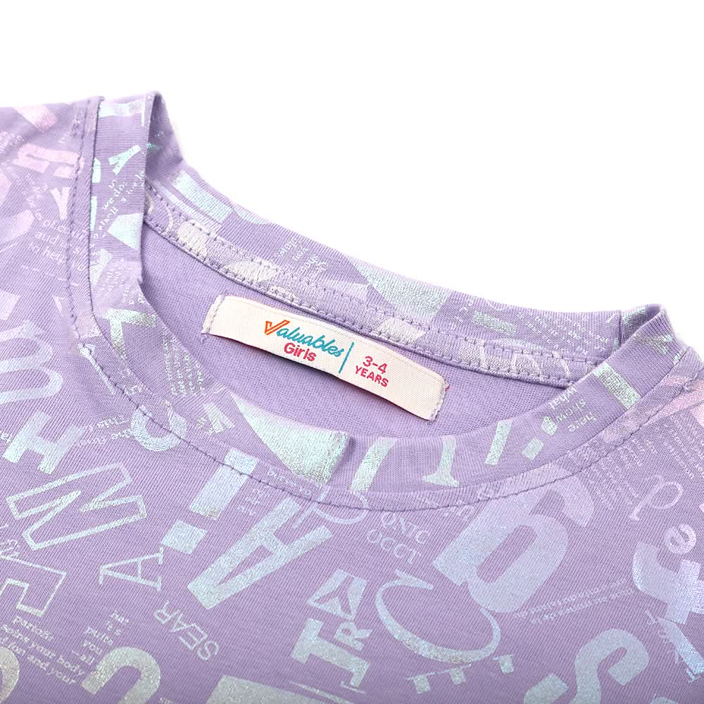 Girls Full Sleeves T-Shirt - Purple, Girls T-Shirts, Chase Value, Chase Value