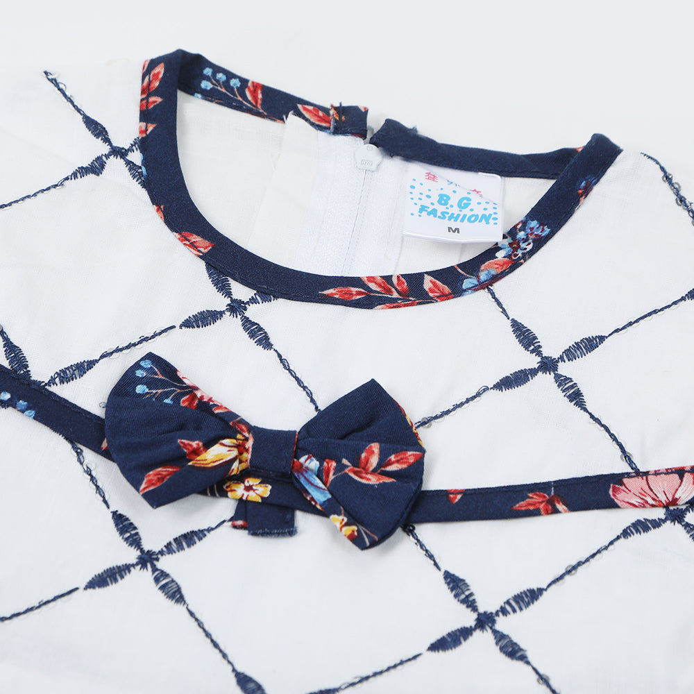 Newborn Girls Half Sleeves Suit - Navy Blue, Newborn Girls Sets & Suits, Chase Value, Chase Value