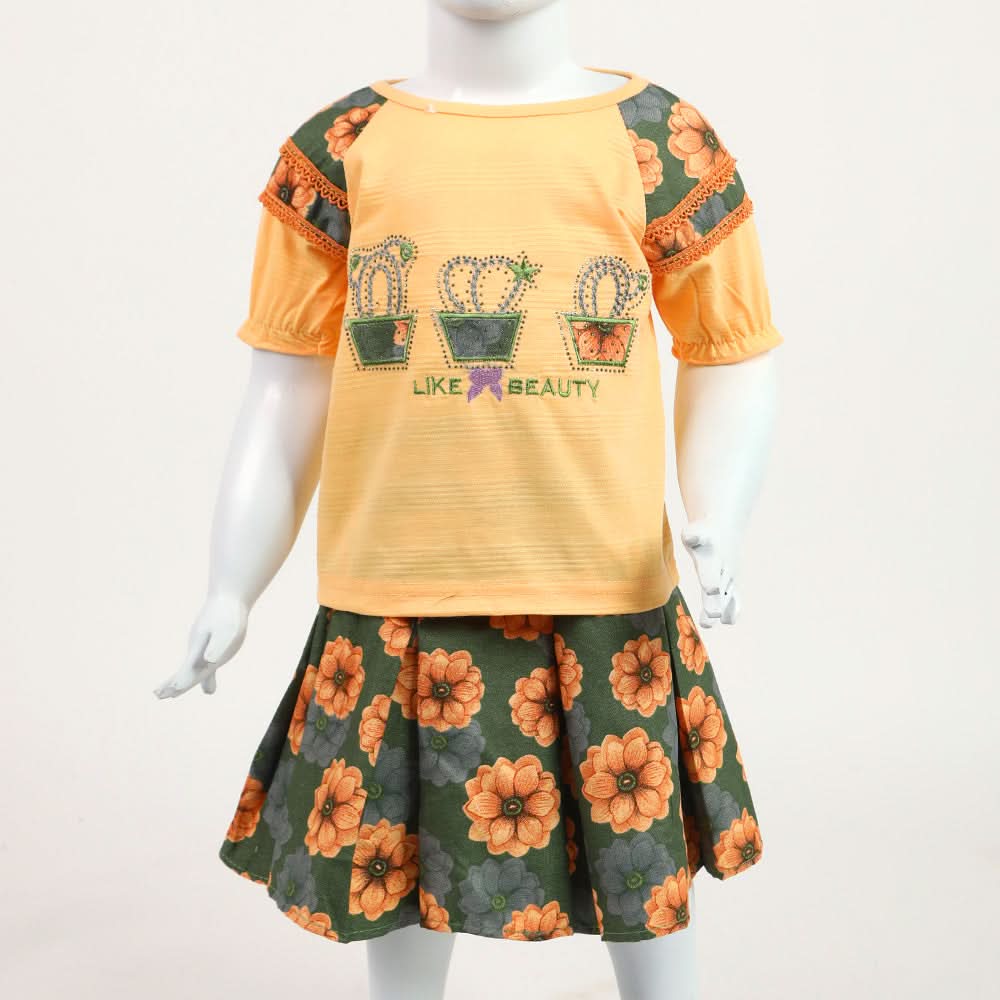 Girls Skirt Suit - Peach, Girls Suits, Chase Value, Chase Value