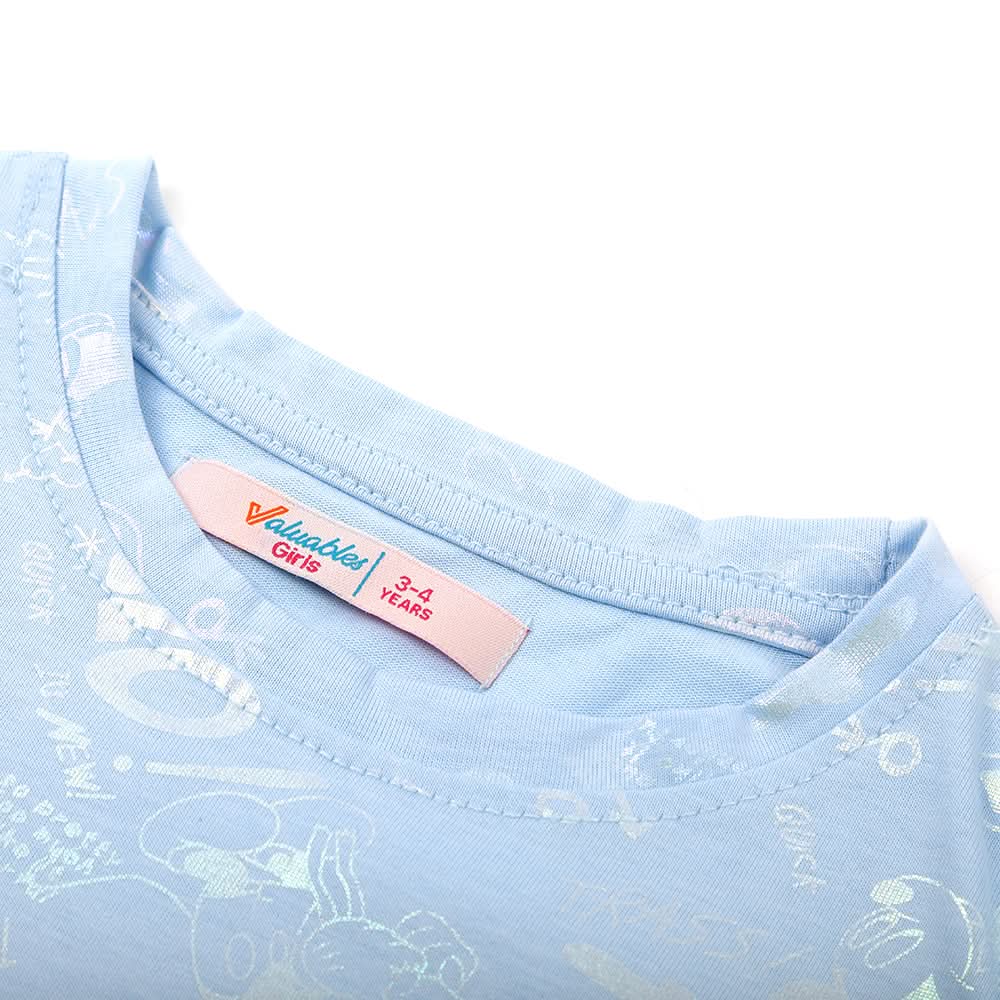 Girls Full Sleeves T-Shirt - Sky Blue, Girls T-Shirts, Chase Value, Chase Value