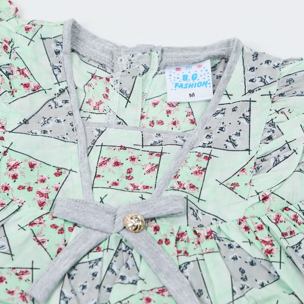 Newborn Girls Half Sleeves Suit - Light Green, Newborn Girls Sets & Suits, Chase Value, Chase Value