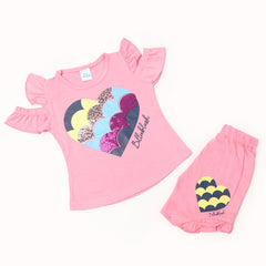 Girls Half Sleeves Suits - Pink