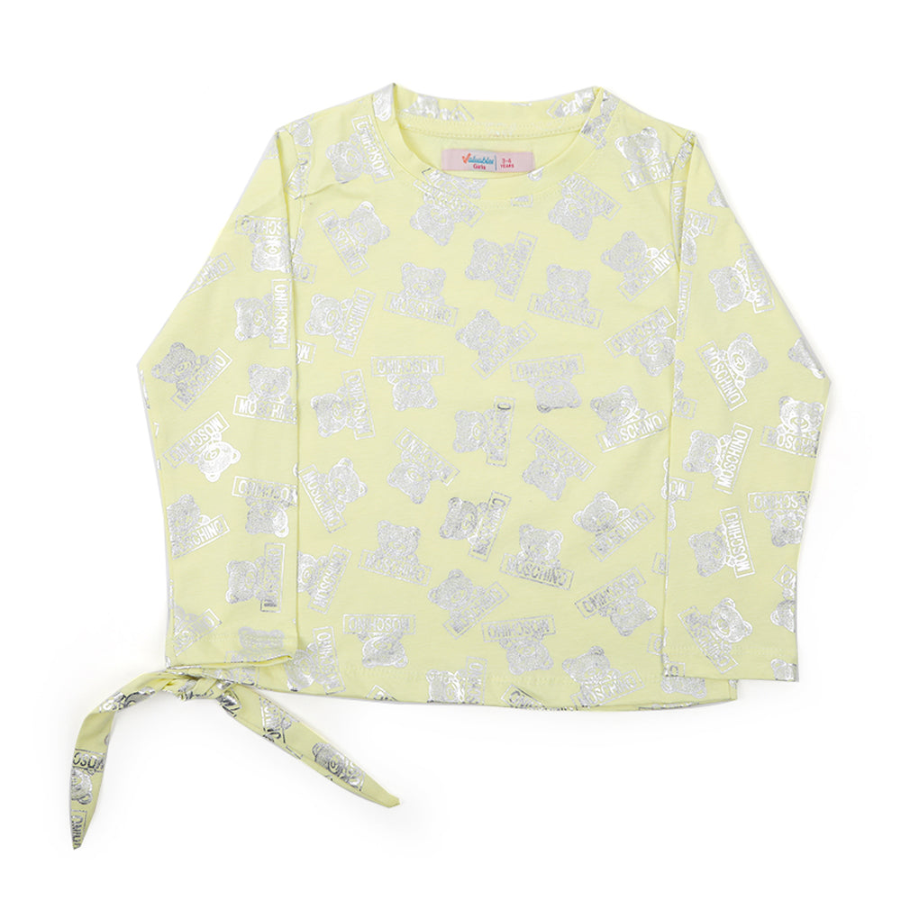 Girls Full Sleeves T-Shirt - Lemon, Girls T-Shirts, Chase Value, Chase Value