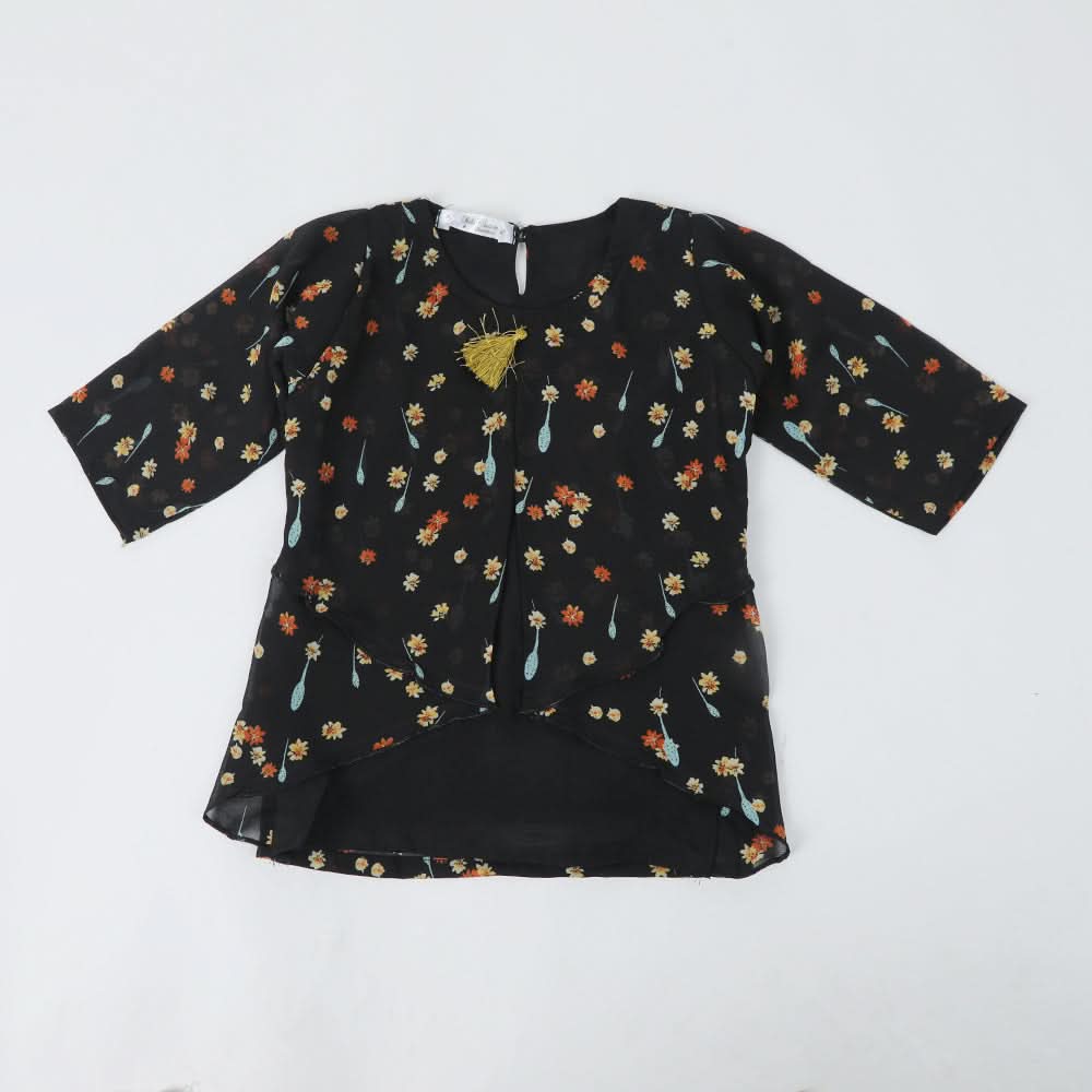 Girls Chiffon Top - Black, Girls Tops, Chase Value, Chase Value