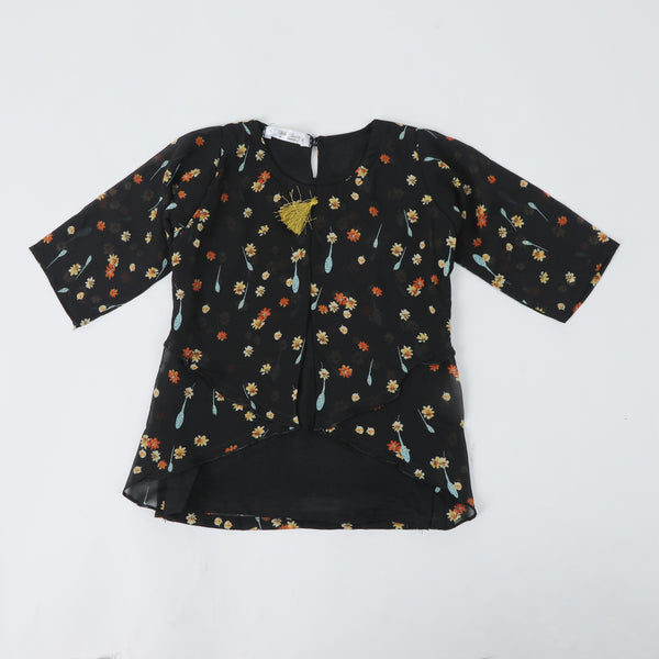 Girls Chiffon Top - Black, Girls Tops, Chase Value, Chase Value