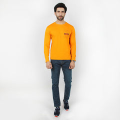 Eminent Men's Round Neck Full Sleeves T-Shirt - Mustard