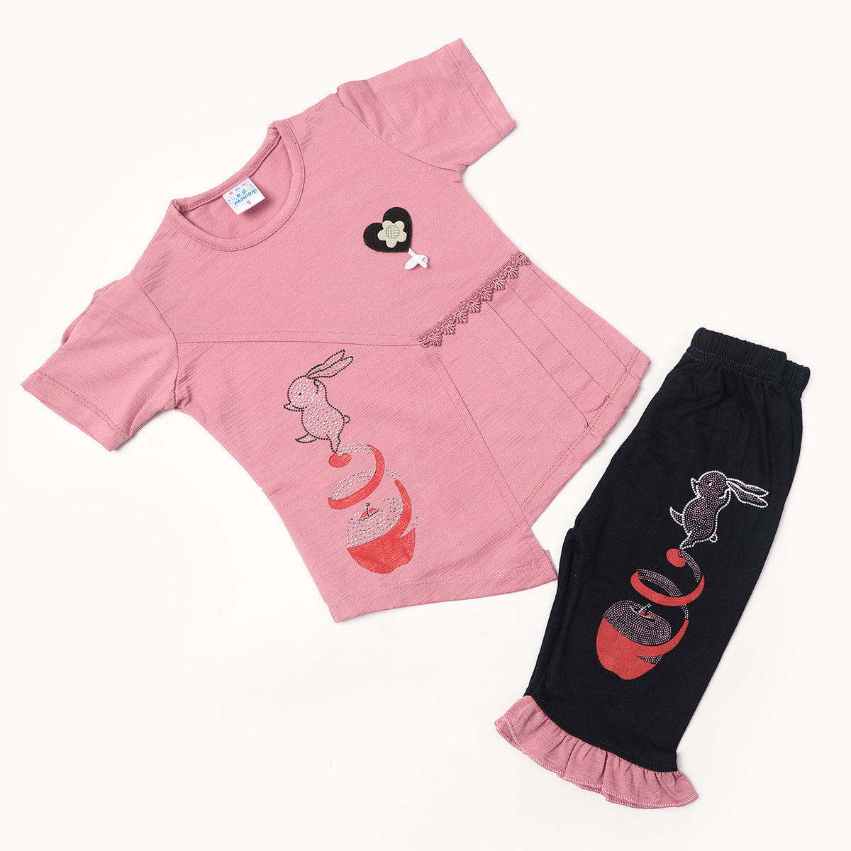 Girls Half Sleeves Suits - Pink, Girls Suits, Chase Value, Chase Value