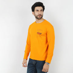 Eminent Men's Round Neck Full Sleeves T-Shirt - Mustard