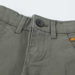 Boys Chino Cotton Pant - Olive Green