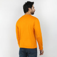 Eminent Men's Round Neck Full Sleeves T-Shirt - Mustard