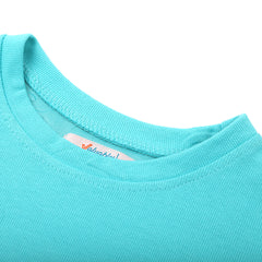 Girls Full Sleeves Sweat Shirt - Cyan