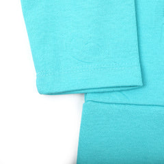 Girls Full Sleeves Sweat Shirt - Cyan