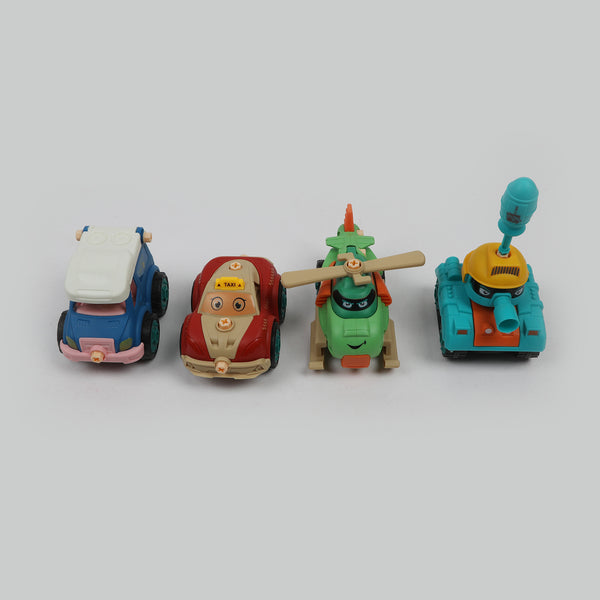 Cartoon Character Friction Car Pack of 4