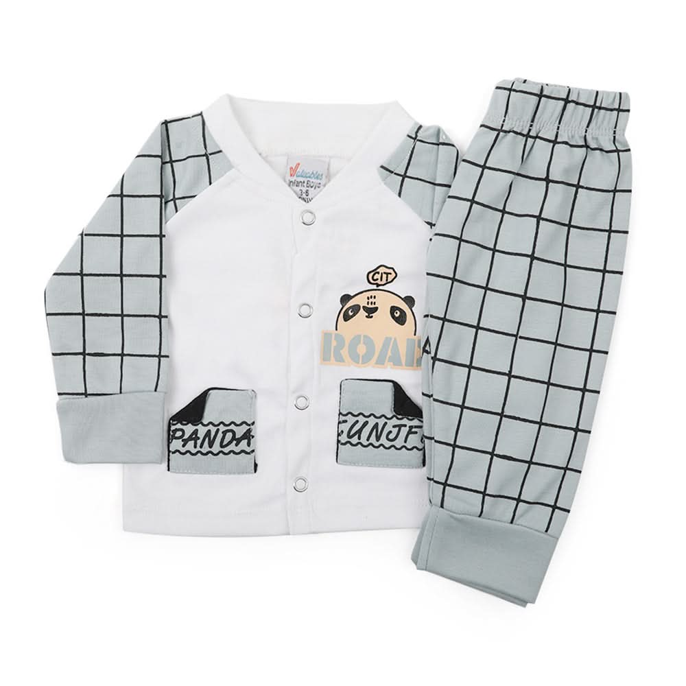 Newborn Boys Full Sleeves 2pcs Suit - Light Grey, Newborn Boys Sets & Suits, Chase Value, Chase Value