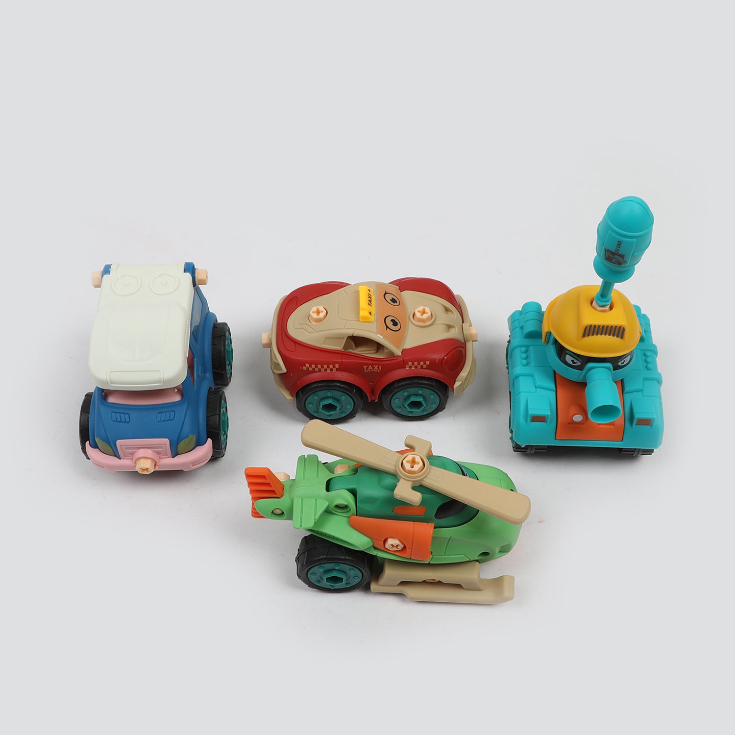 Cartoon Character Friction Car Pack of 4, Non-Remote Control, Chase Value, Chase Value