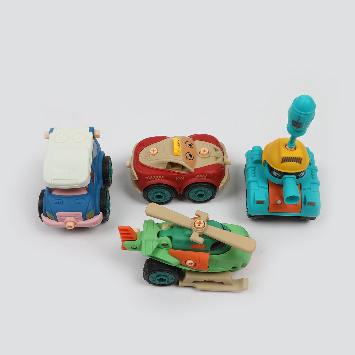 Cartoon Character Friction Car Pack of 4, Non-Remote Control, Chase Value, Chase Value