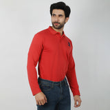 Men's Full Sleeves Polo T-Shirt - Rust, Men's T-Shirts & Polos, Chase Value, Chase Value