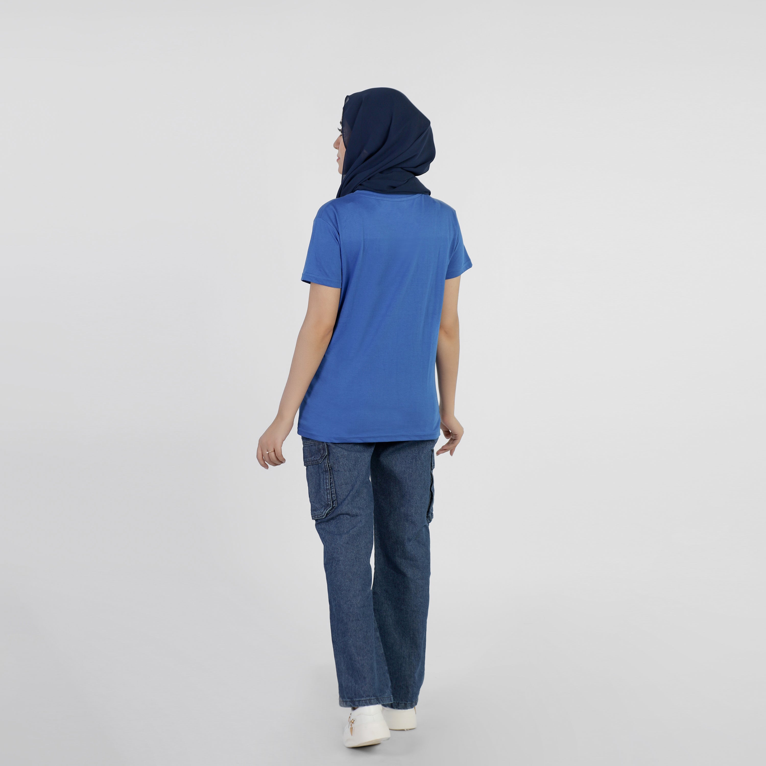 Women's Half Sleeves Printed T-shirt - Royal Blue, Women T-Shirts & Tops, Chase Value, Chase Value