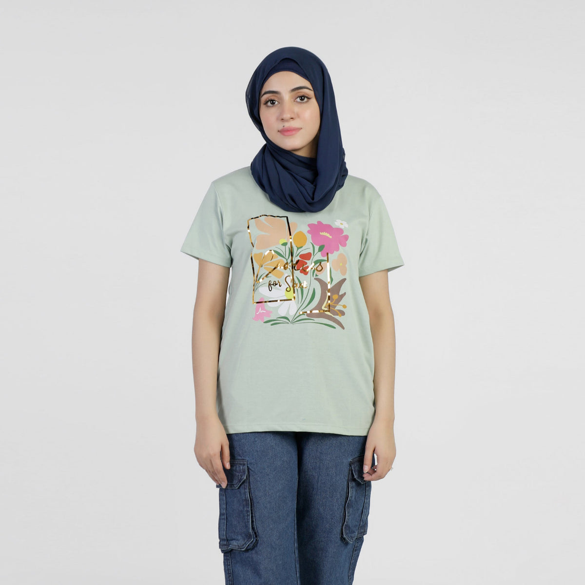 Valuable Women's Half Sleeves T-Shirt - Sea Green, Women T-Shirts & Tops, Chase Value, Chase Value