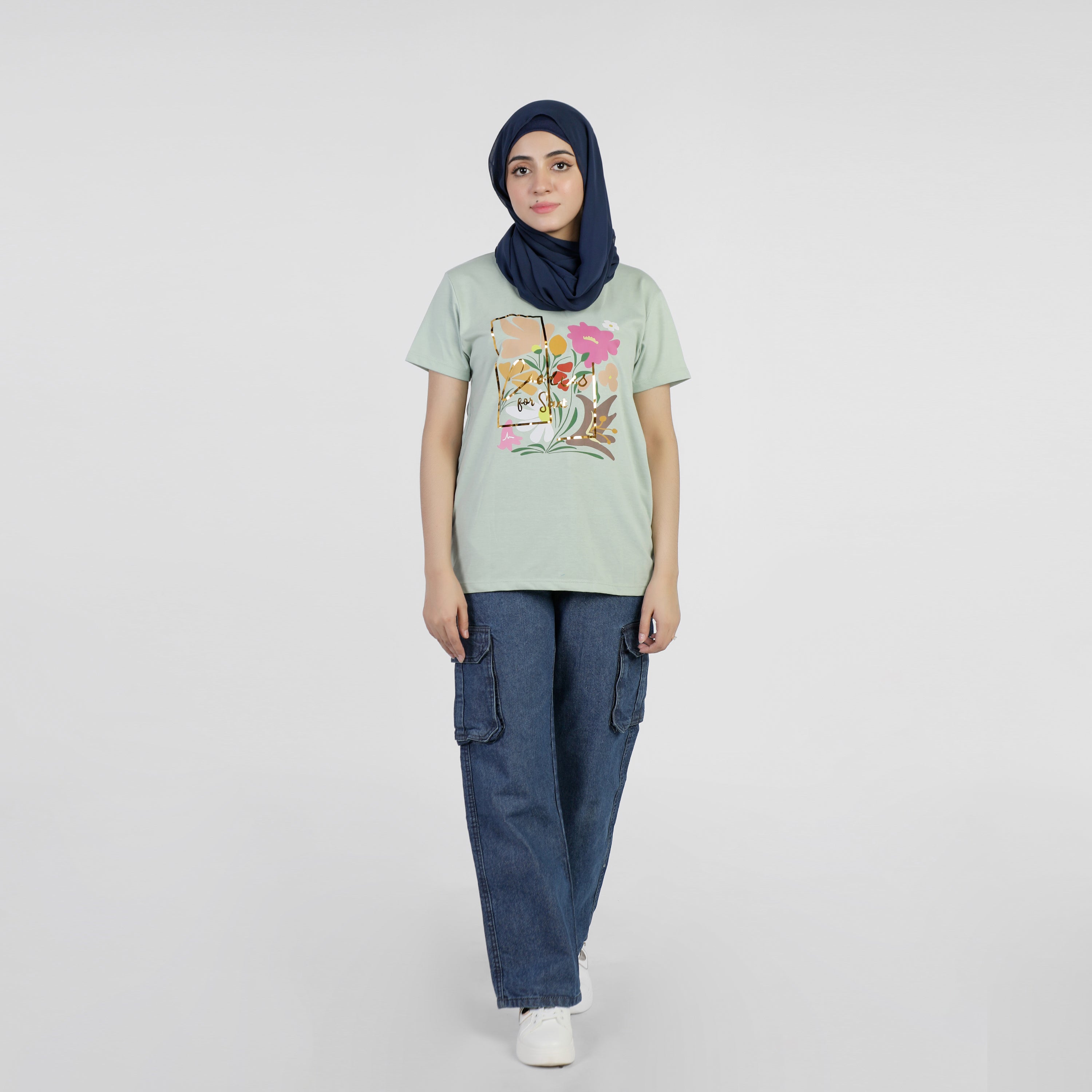 Valuable Women's Half Sleeves T-Shirt - Sea Green, Women T-Shirts & Tops, Chase Value, Chase Value